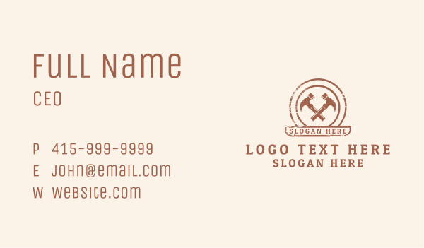 Hammer Carpentry Maintenance  Business Card Design Image Preview