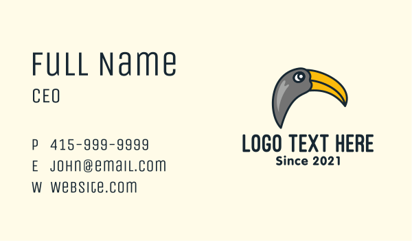 Wild Toucan Bird Business Card Design Image Preview