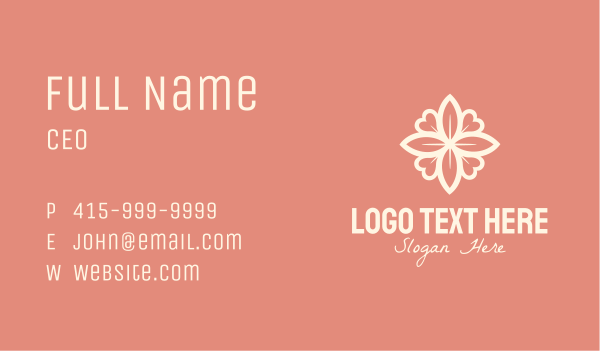 Floral Heart Decoration Business Card Design Image Preview