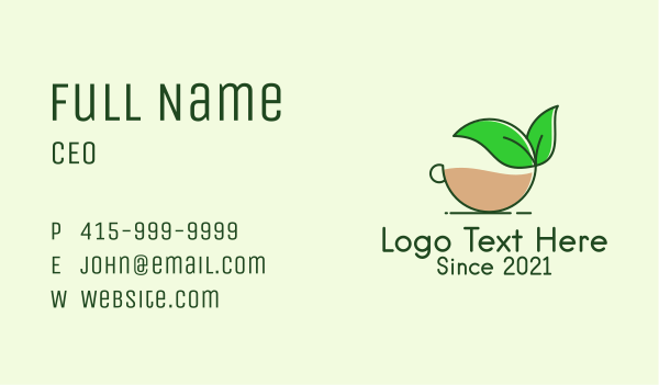 Organic Tea Shop  Business Card Design