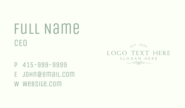 Elegant Professional Business Wordmark Business Card Design Image Preview