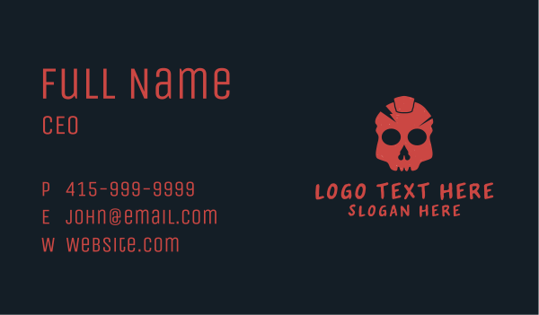 Red Grunge Skull Business Card Design Image Preview