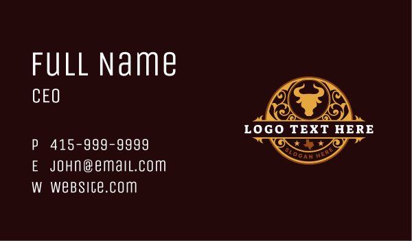 Bull Farm Livestock Business Card Design Image Preview