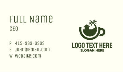 Tropical Residence Teacup Business Card Image Preview