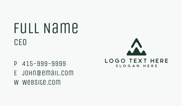 Geometric Peak Triangle Letter W Business Card Design Image Preview