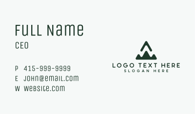 Geometric Peak Triangle Letter W Business Card Image Preview