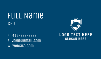 Blue Panther Shield Business Card