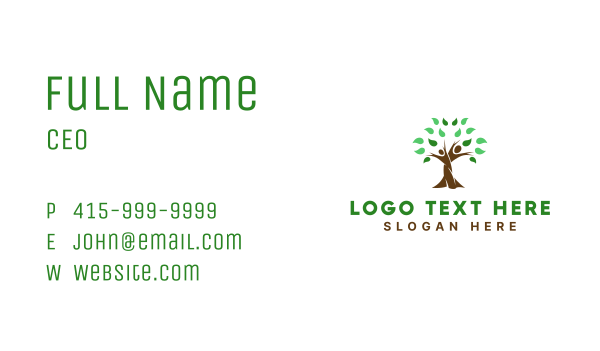 Wellness Human Tree  Business Card Design Image Preview