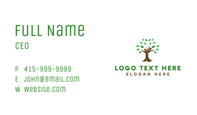 Wellness Human Tree  Business Card Image Preview