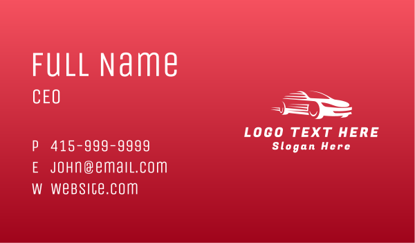 Fast Sports Car Racer  Business Card Design Image Preview