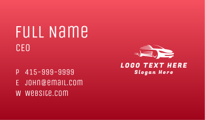 Fast Sports Car Racer  Business Card Image Preview