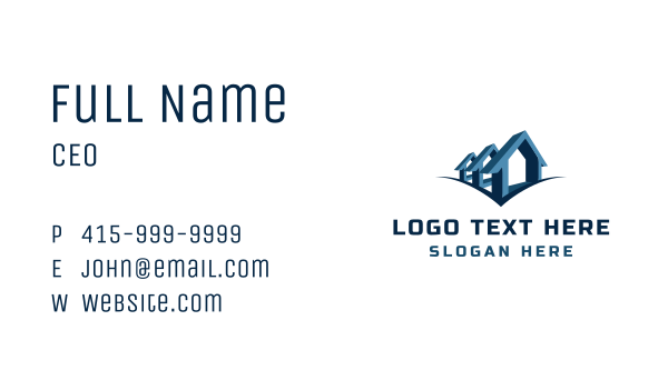 Blue Subdivision House Business Card Design Image Preview