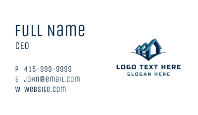 Blue Subdivision House Business Card Image Preview