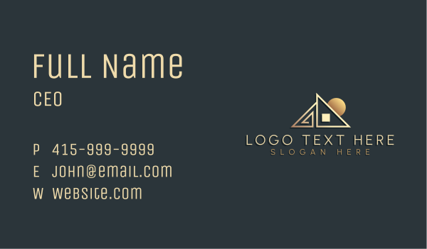 Geometric Sun Roofing Business Card Design Image Preview