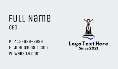 Lighthouse Coastal Beacon  Business Card Image Preview