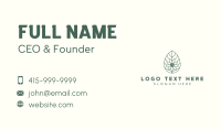 Green Monoline Flower Leaf Business Card Preview