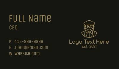 Monoline Train Conductor Business Card Image Preview