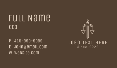 Law Firm Scale Sword Business Card