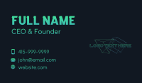 Green Geometric Tech Wordmark Business Card Design