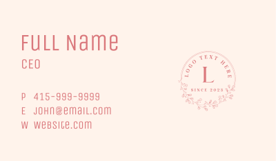 Luxury Leaf Letter Business Card Image Preview