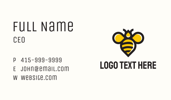 Honey Bee Insect Business Card Design Image Preview