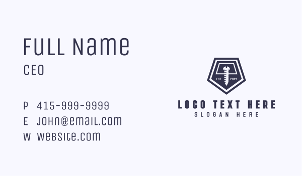 Industrial Screw Construction Business Card Design Image Preview