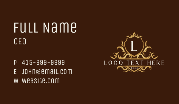 Luxury Crown Crest  Business Card Design Image Preview