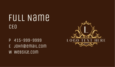 Luxury Crown Crest  Business Card Image Preview