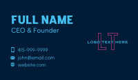 Neon Tech Letter Business Card Design
