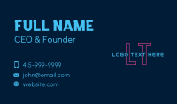 Neon Tech Letter Business Card Image Preview