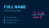 Neon Tech Letter Business Card Image Preview