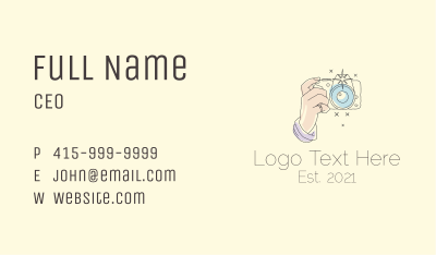 Pastel Camera Line Art  Business Card Image Preview