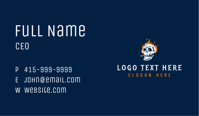 Skull Smoking Fire Business Card Image Preview
