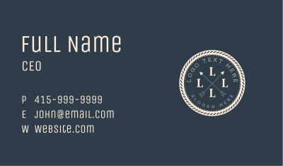 Nautical Rope Cross Arrow Business Card Image Preview