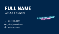 Tilted Neon Wordmark Business Card Image Preview