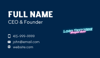 Tilted Neon Wordmark Business Card Image Preview