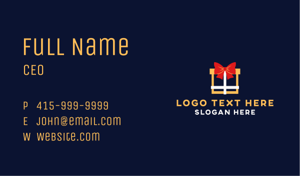 Ribbon Gift Present Business Card Design Image Preview