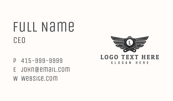 Industrial  Wrench Mechanic Business Card Design Image Preview
