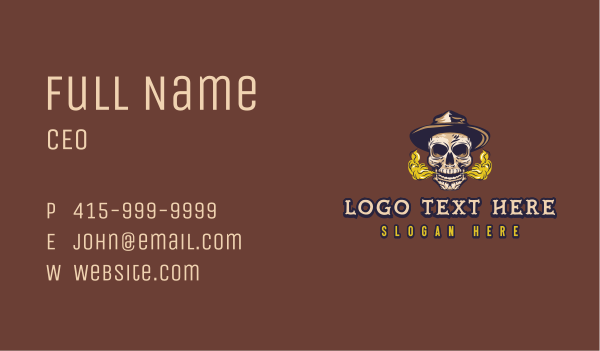 Vape Smoking Skull Business Card Design Image Preview