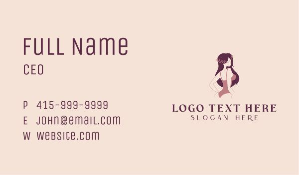 Woman Bikini Model Business Card Design Image Preview