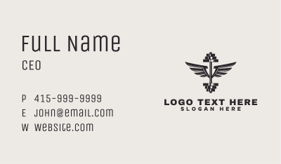 Gym Barbell Wings Business Card Image Preview