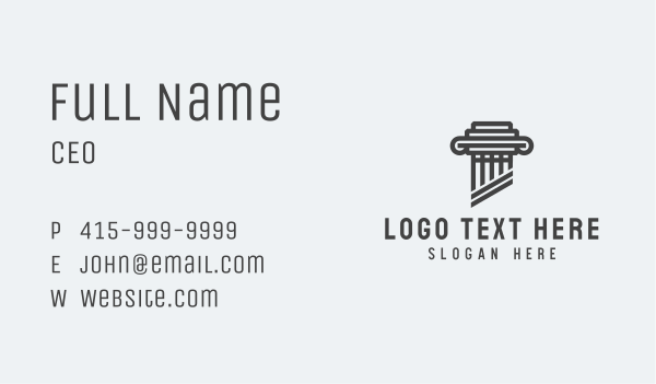 Legal Law Pillar Business Card Design Image Preview