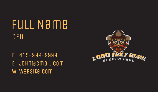 Western Cowboy Gaming Business Card Design Image Preview