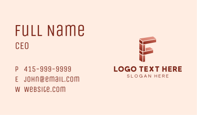 Brown Brick Letter F Business Card Image Preview