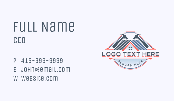 Hammer Carpentry Roof Business Card Design Image Preview