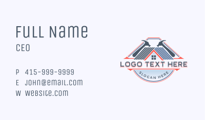 Hammer Carpentry Roof Business Card Image Preview