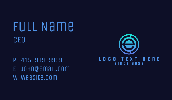 Gaming Emblem Letter E Business Card Design Image Preview