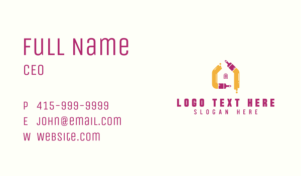 Paint Brush Home Improvement Business Card Design Image Preview