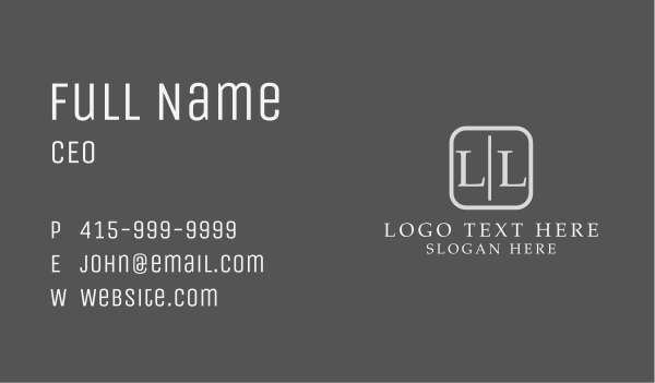 Professional Square Letter Business Card Design Image Preview