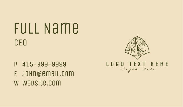 Minimalist Desert Camping  Business Card Design Image Preview